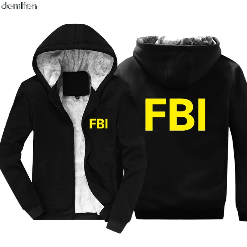 새로운 FBI 아카데미 Quantico 버지니아 까마귀 남성 코튼 코트 따뜻한 겨울 자켓 스웨터 후드 유지